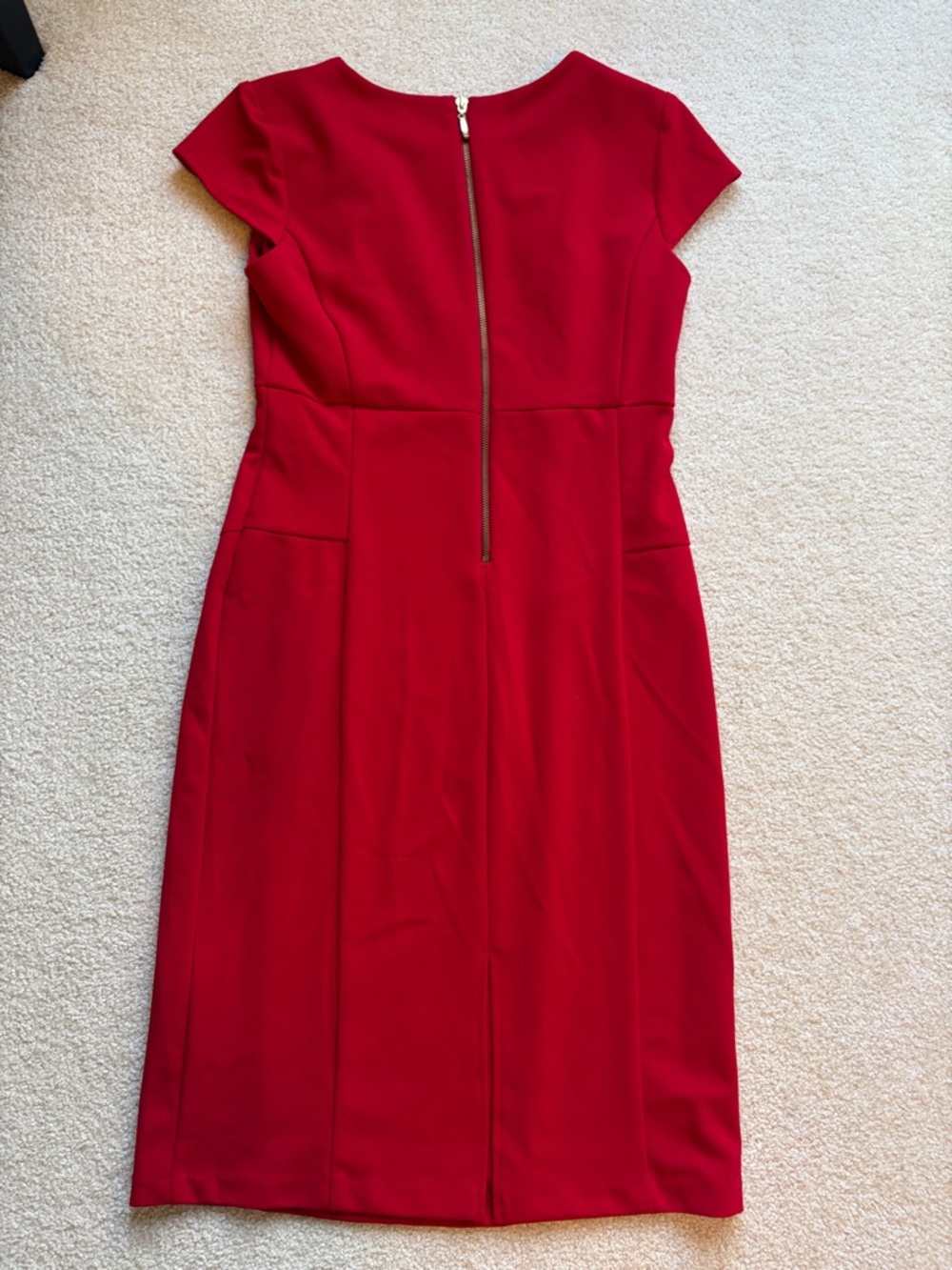 Liz Claiborne Red Cap-Sleeve Sheath Dress - Picture 3 of 6
